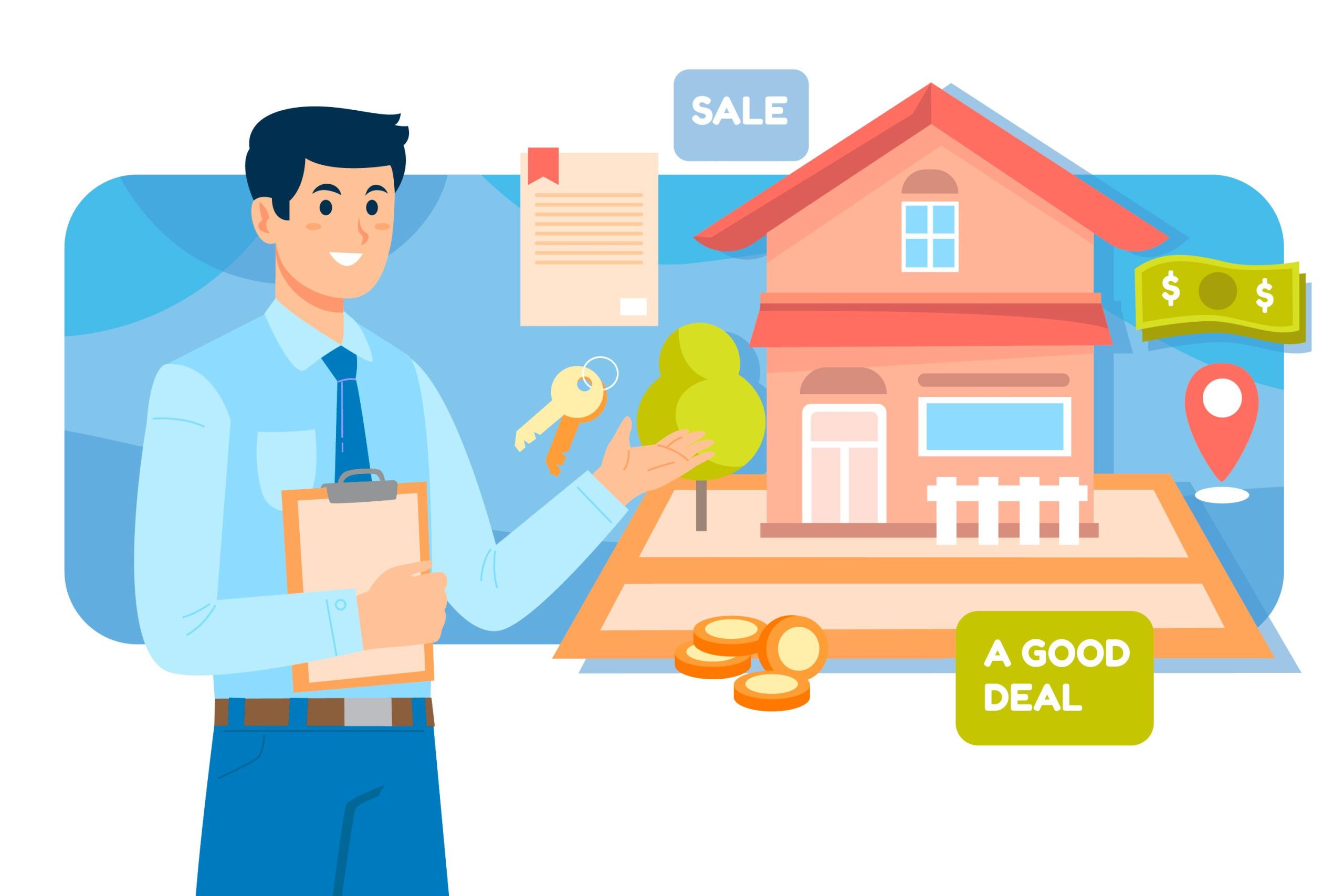 illustration of home loan agent